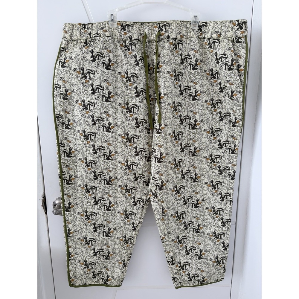 Disney Bambi Cotton Pull On Cropped Pants Green Plus Size 2XL